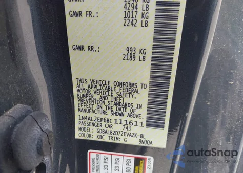 2011 Nissan Altima 2.5 S z USA, uszkodzony, nr VIN 1N4AL2EP6BC111611